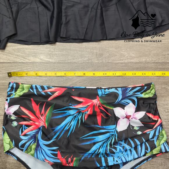 Xuanfel High Waist Floral Flonce Bikini Swimsuit Size XL - Picture 4 of 6